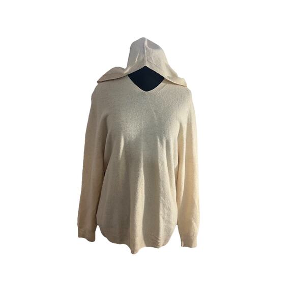 Womens Hooded 100% Wool Pullover Sweater Large Knit Winter Warm Unknown Brand - Picture 1 of 11